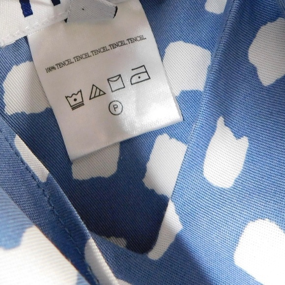 Anthropologie WHIT TWO Knotted Dots Blue White Polka Dot Jumpsuit 4P 4 Petite - Picture 14 of 16